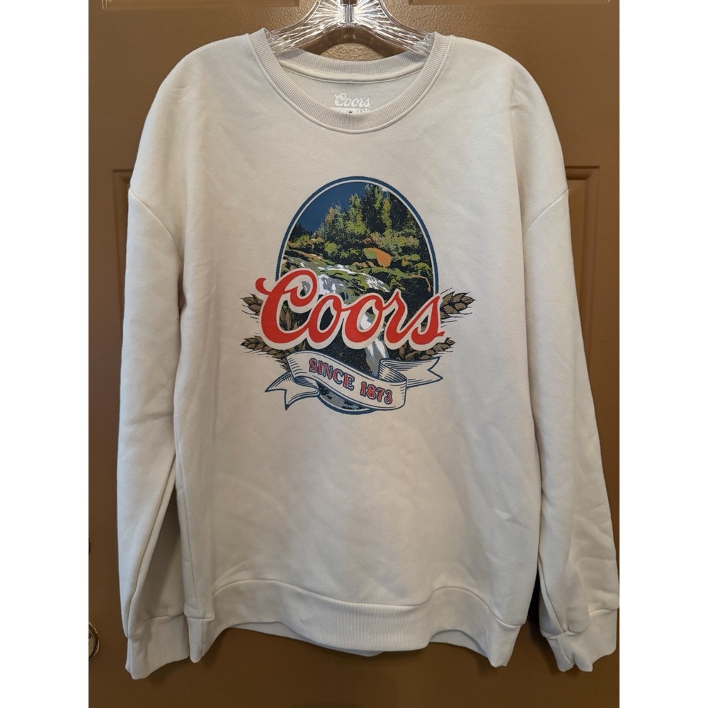 Men's Coors Banquet Nature Pullover Fleece Sweatshirt Size Medium NWT